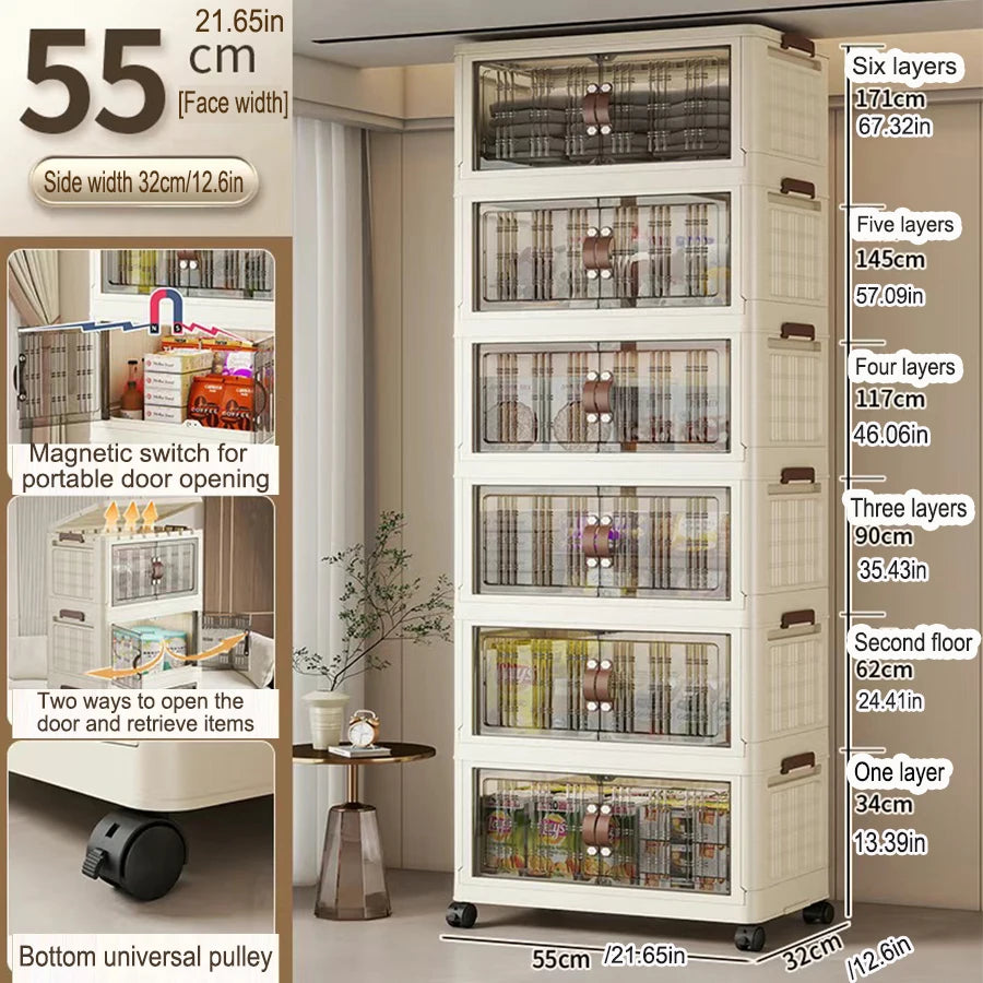 Large Capacity Foldable Storage Cabinet – Dustproof Wardrobe Closet Organizer with Easy Installation