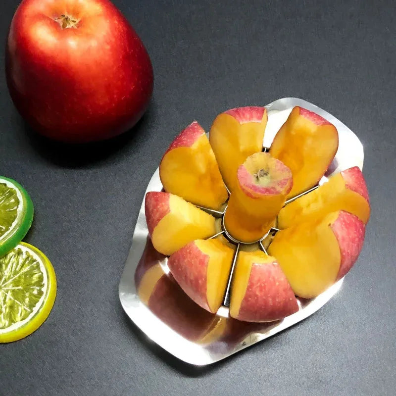 8-Slice Stainless Steel Fruit Cutter – Apple, Tomato, Orange & Multi-Fruit Slicer