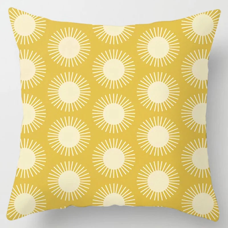 Modern Simple Yellow Flower Pillowcase Home Sofa  Lumbar  Cushion  Pillow