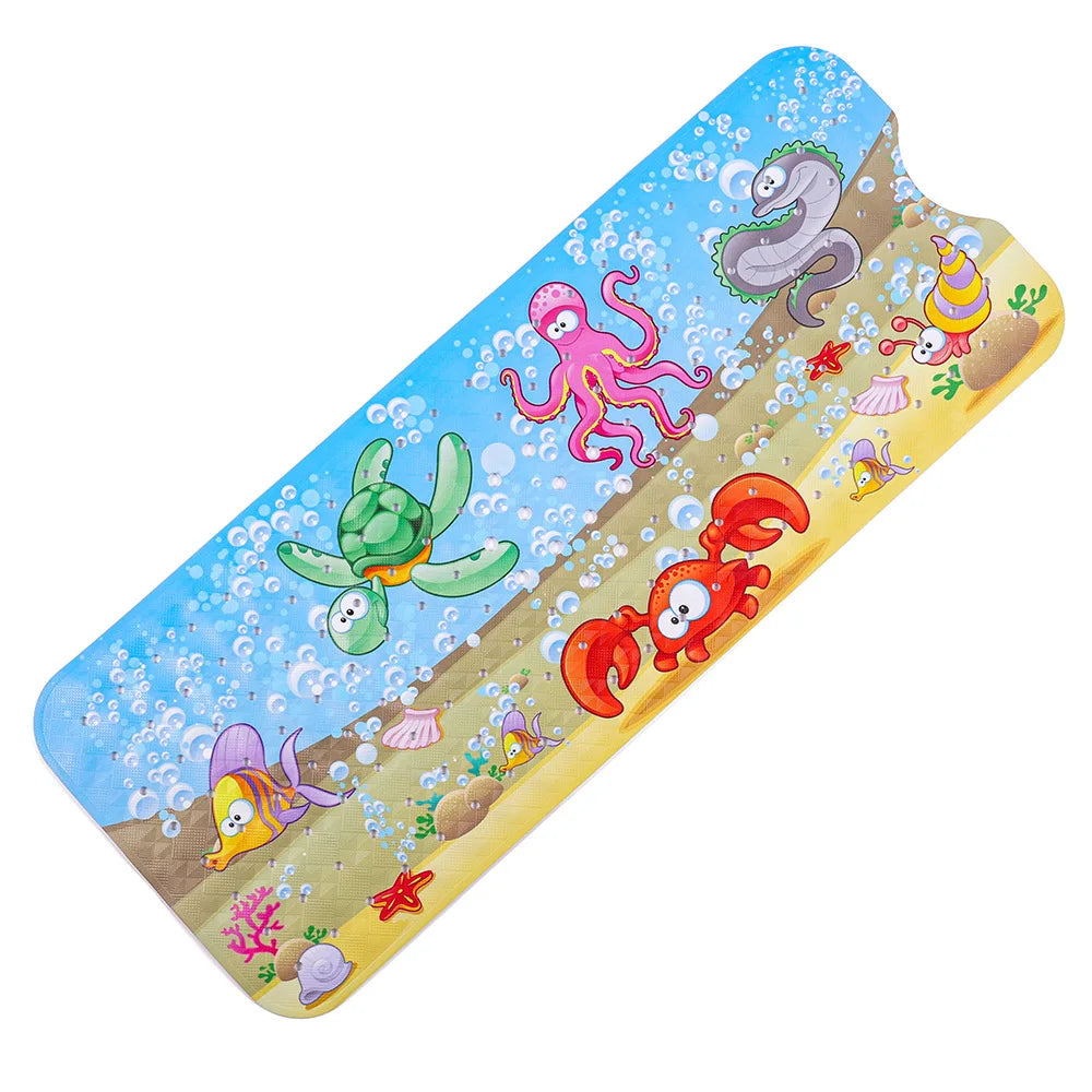 40x100cm Cute Cartoon Sea World Anti-Skid Shower Bathtub Mats with Sucker Non-Slip Bath Mat Soft Pad Kid's Elder Carpet Rug