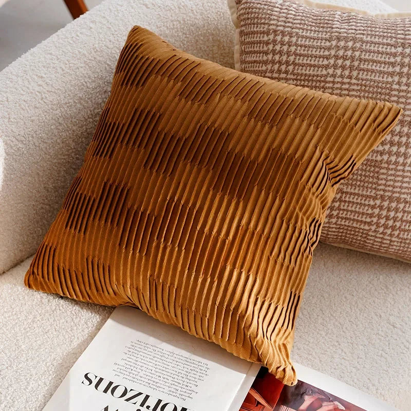 30x50/45x45CM Light Luxury Throw Pillow Cover Brown French Stamping Waist Cushion Cover Decor Home Decorative Pillowcase