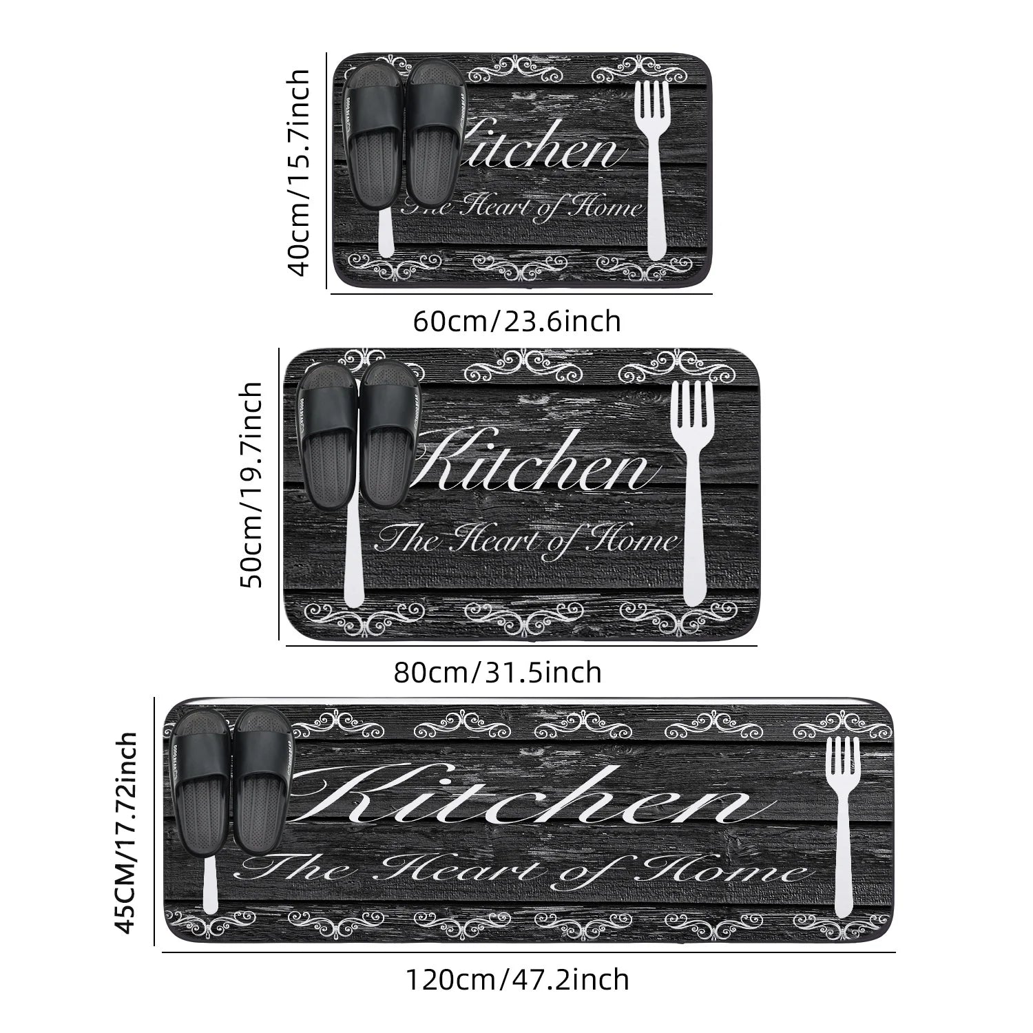 VIKAMA kitchen carpet washable, non-slip, absorbent floor mat, bathroom floor mat, absorbent kitchen mat, door mat, room decorat