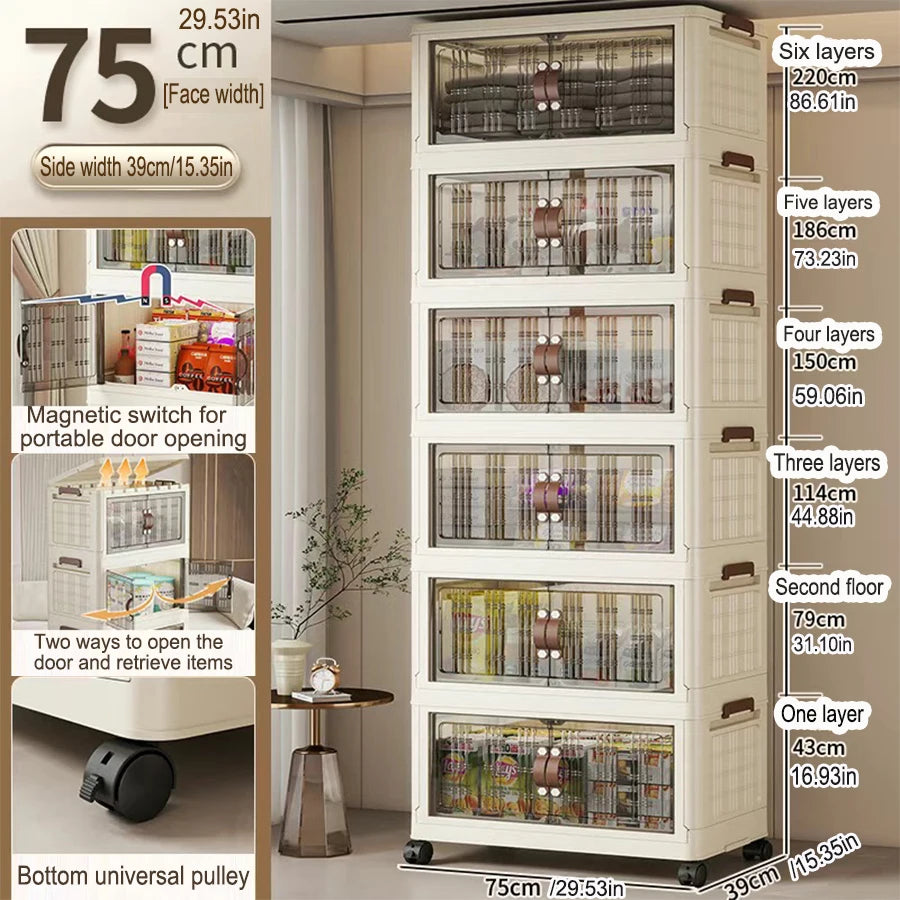 Large Capacity Foldable Storage Cabinet – Dustproof Wardrobe Closet Organizer with Easy Installation