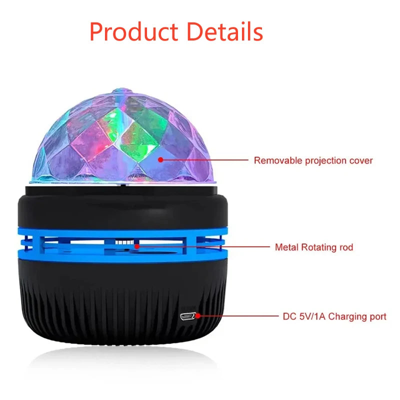 Starry Sky LED Mini Disco Ball Night Light Projector USB Galaxy Creative Romantic Crystal Decor Bedroom for Home Bar Child Gift