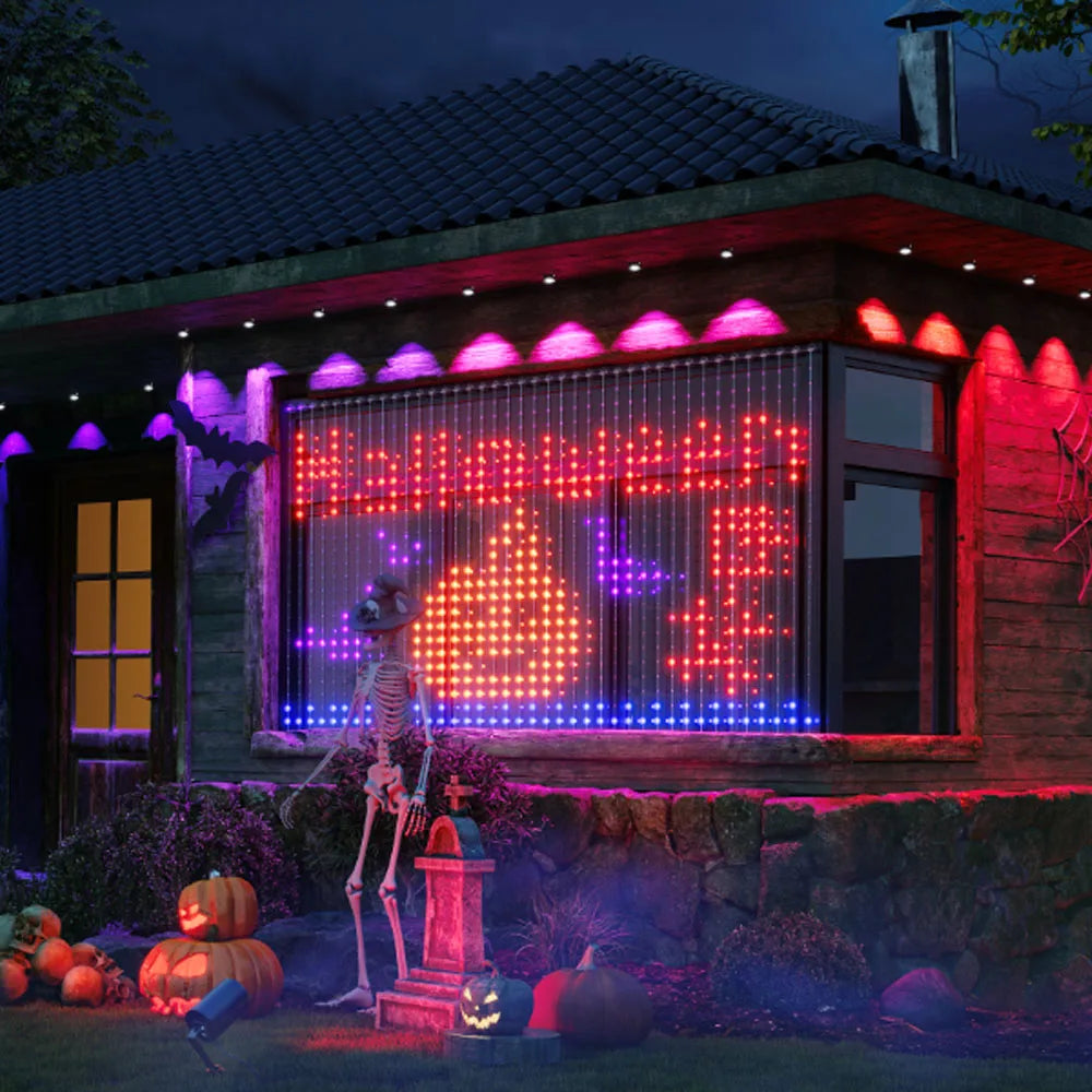 Christmas Light Smart LED Curtain Lights App Control Music Sync DIY Pattern IP67 Waterproof for Indoor Outdoor Party Decor