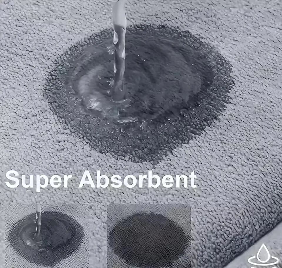 New Bathroom Anti Slip Floor Mat Soft Bathroom Mat Super Absorbent Quick Dry Bath Mat Thickened Flannel Fabric Non-Slip Door Mat