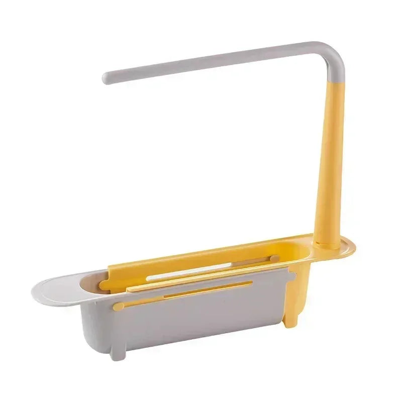 Telescopic Sink Drain Rack – Kitchen Storage Basket Organizer for Soap, Sponge & Accessories