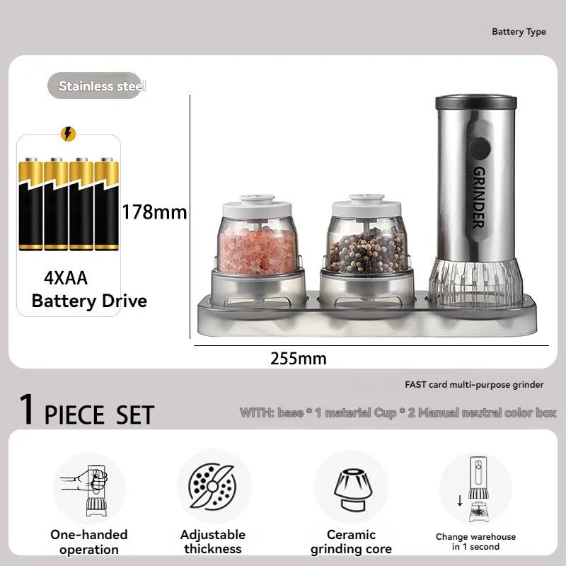 Multifunctional Electric Pepper & Seasoning Grinder – Type-C Rechargeable Sea Salt Spice Mill