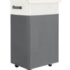 65L Wheeled Laundry Basket with Cover, Tall Oxford Fabric Hamper, Portable Foldable Clothes Organizer Bin