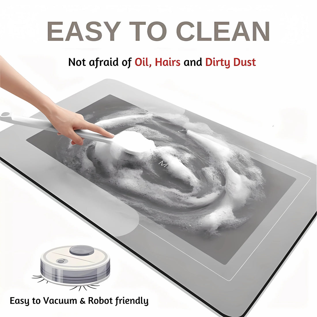 100x200 Blue Grey Diatomaceous Earth Kitchen Floor Mat, Fully Laid Can Be Cut Dirt Resistant and Slip Resistant Mat