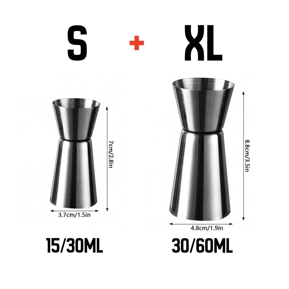Stainless Steel Measuring Cup Cocktail Shaker Peg Measurer Jigger Dual Shot Drink Alcohol Capacity Shaking Bottle Party Bar Tool