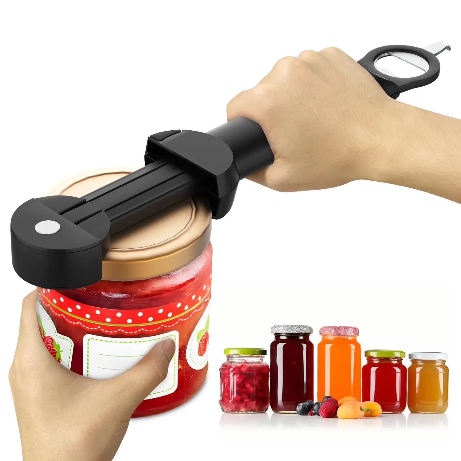 Adjustable Retractable Bottle Opener & Jar Gripper – Magnetic Multi-Tool for Weak Hands & Senior Arthritis