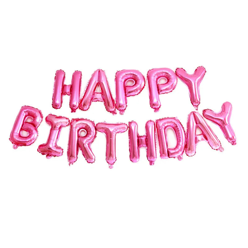 13pcs Happy Birthday Decoration Balloons Rose Gold Letter Foil Ballons Birthday Party Decorations