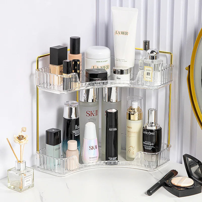 Bathroom Counter Organizer – Countertop Shelf Tray for Skincare, Perfume & Cosmetics on Dresser