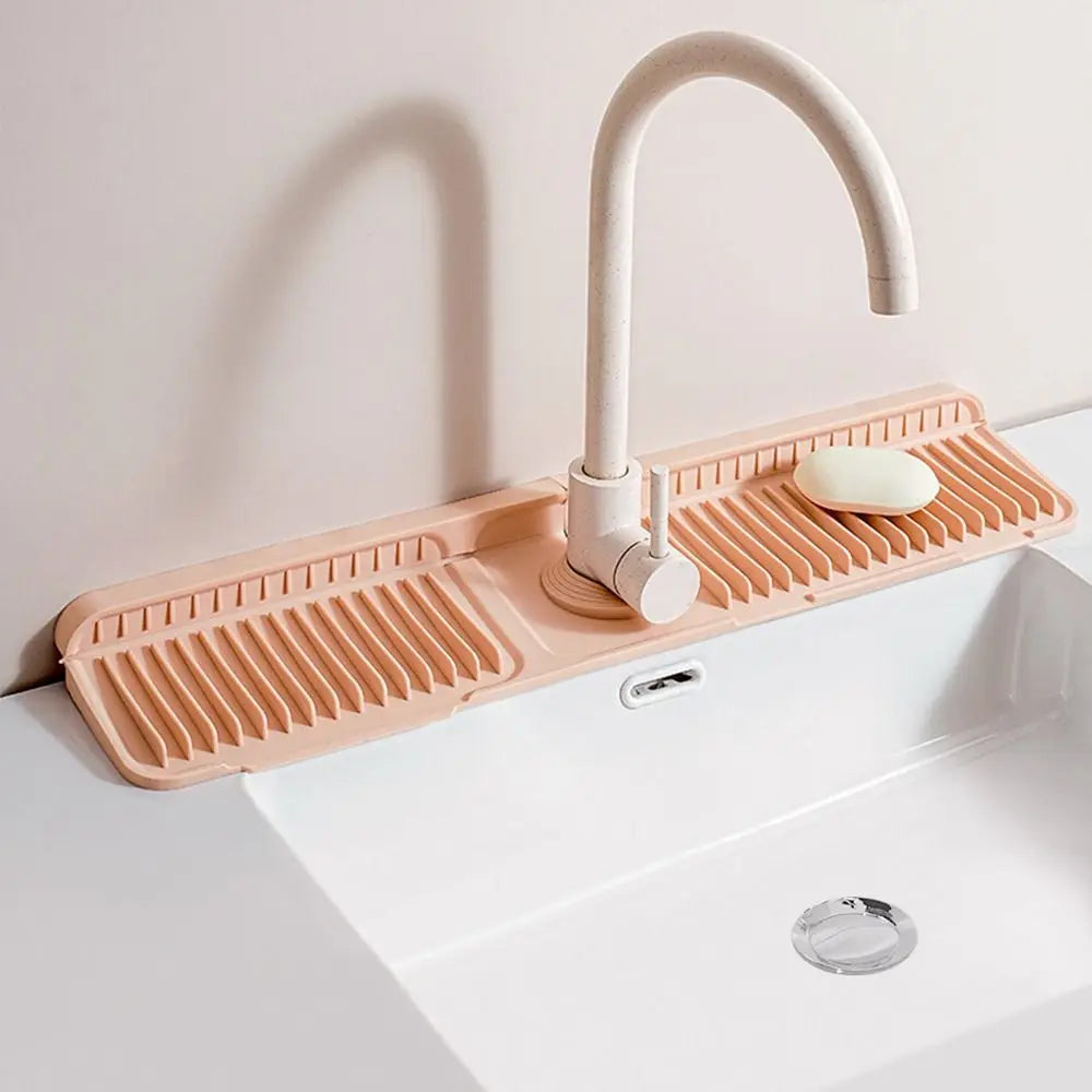 Silicone Faucet Draining Mat – Quick-Dry Water-Absorbent Countertop Sink Protector