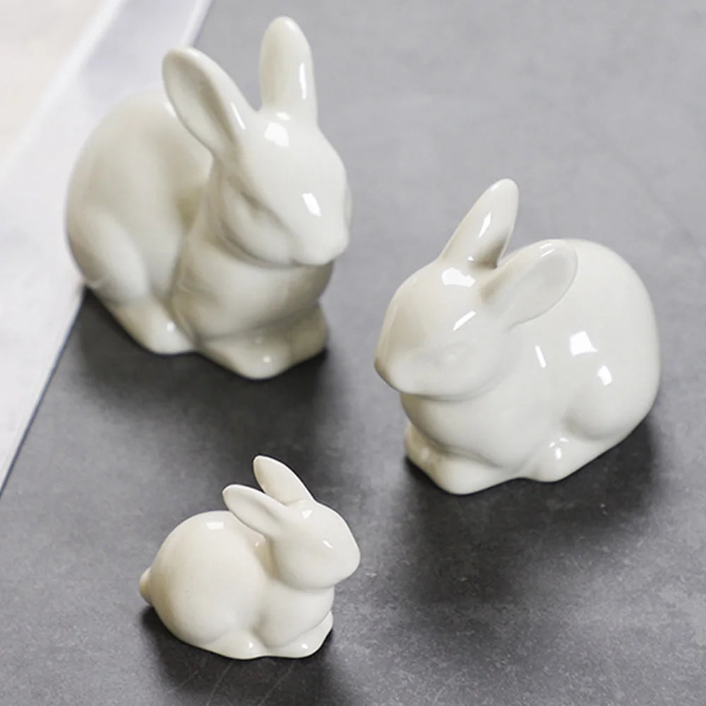 Cute Miniature Bunny Figure Home Decoration Animal Figurine Craft for Children Girls Boys Party Gift Easter Rabbit Decoration