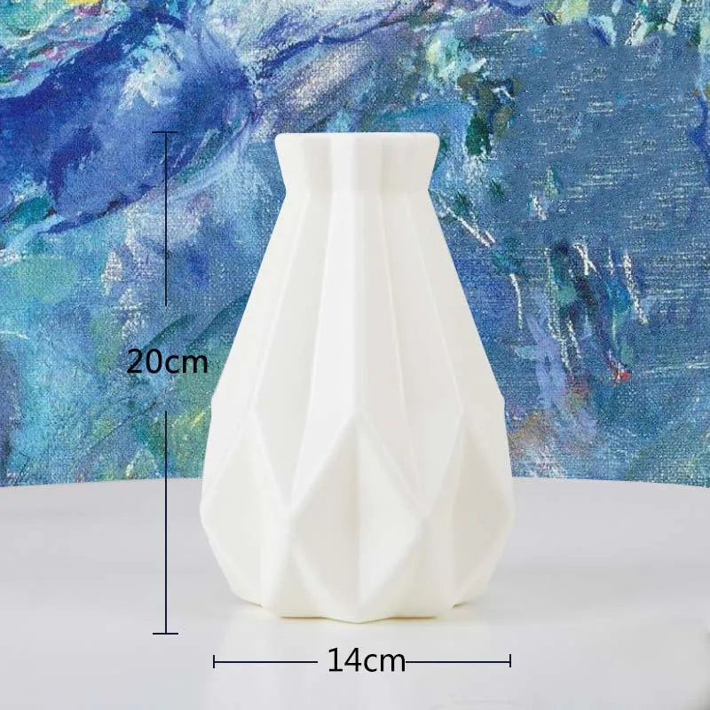 Multi-style Origami Plastic Vase White Imitation Ceramic Flower Pot Flower Basket Flower Vase Decoration Home Nordic Decoration