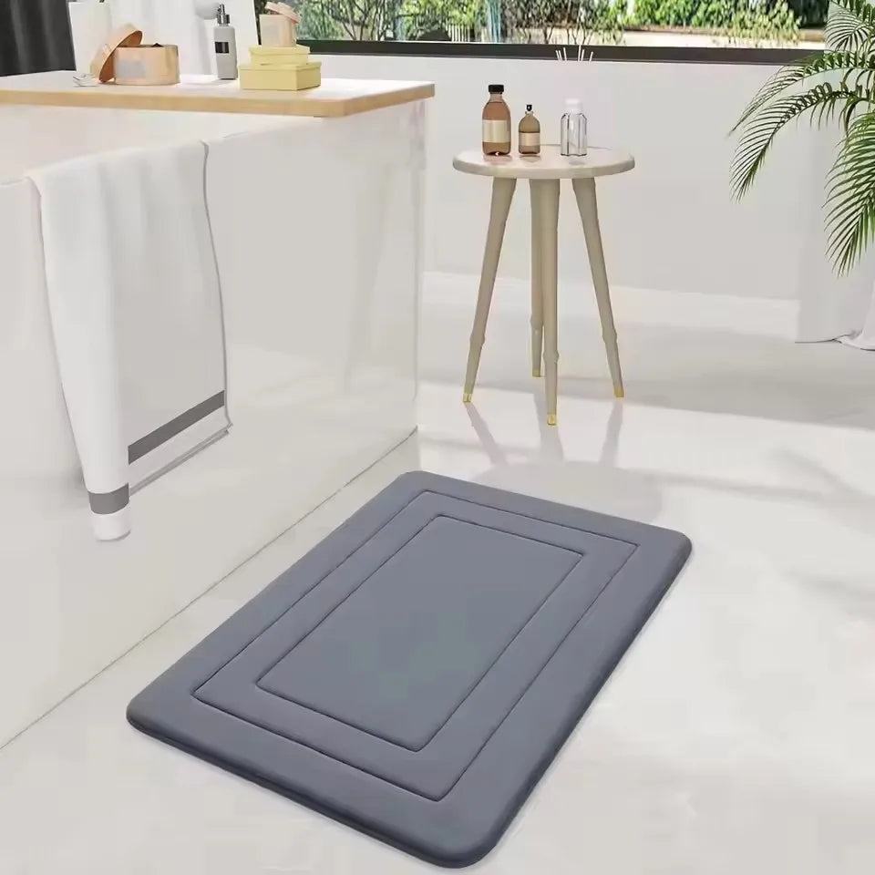 New Bathroom Anti Slip Floor Mat Soft Bathroom Mat Super Absorbent Quick Dry Bath Mat Thickened Flannel Fabric Non-Slip Door Mat