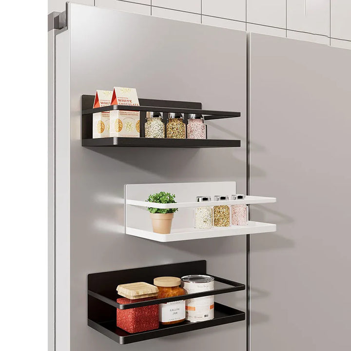 Magnetic Spice Rack Organizer Refrigerator Spice Rack Single Tier Fridge Spice Storage Shelf Kitchen Space Saver