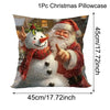 Christmas Decoration Throw Pillow Covers Santa Claus Snowman Elk Winter Holiday Decorative Pillowcases for Sofa Couch Home Decor