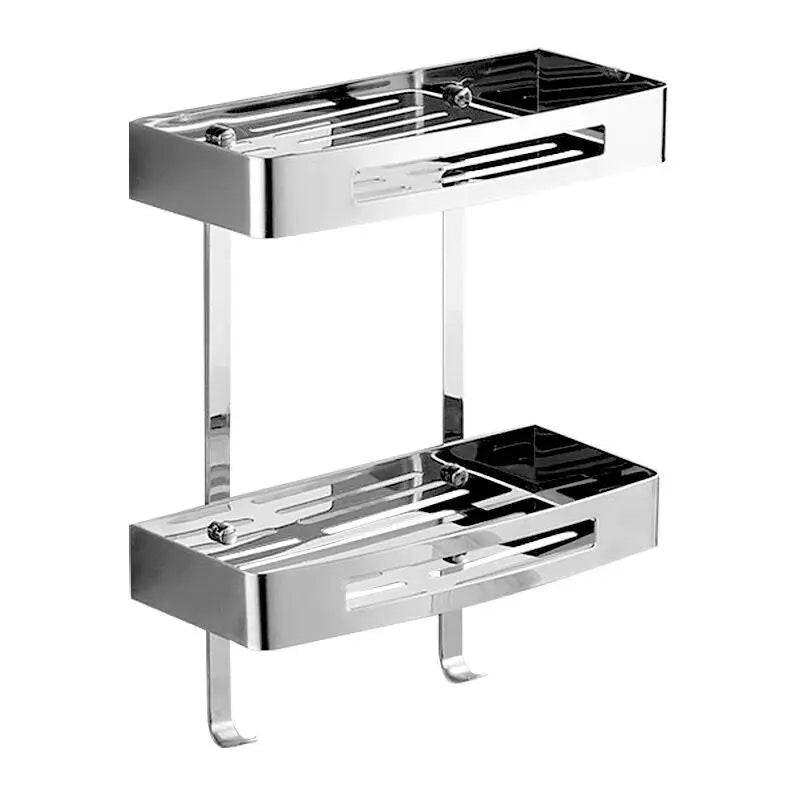 Wall Mounted Gold 304 Stainless Steel Square Bathroom Soap Dish Bath Shower Shelf Bath Shampoo Holder Basket Holder Corner shelf