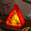 Mini Christmas LED Triangle Lantern Santa Claus Snowman Festival Lamp Indoor Table Ornaments Party Scene Props Home Decoration
