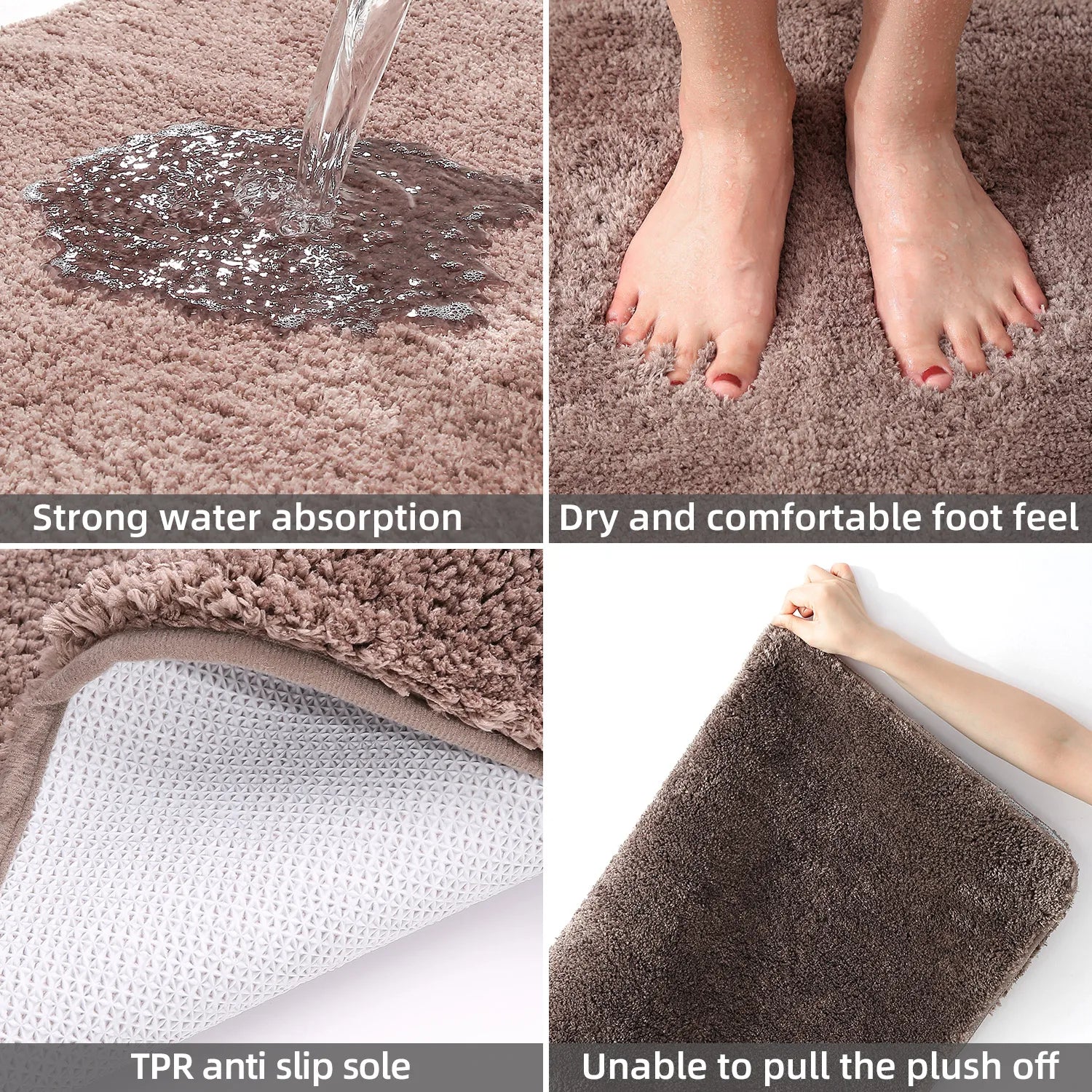 Soft and Comfortable Thick Plush Floor Mat,bathroom Floor Mat,bedroom Carpet,living Room Mat,absorbent and Non Slip Bath Mat,hom