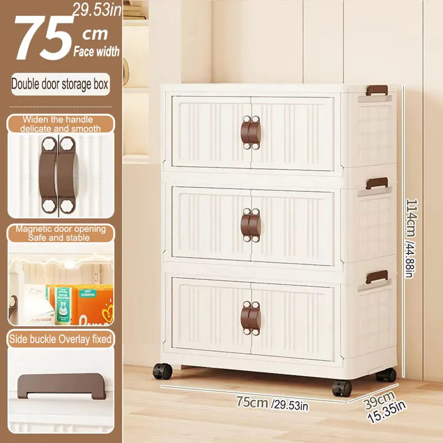 Large Capacity Foldable Storage Cabinet – Dustproof Wardrobe Closet Organizer with Easy Installation