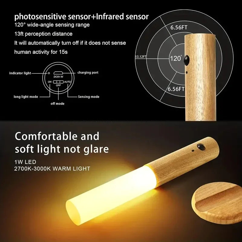 1 veilleuse intelligente à induction pour le corps humain, applique murale LED rechargeable pour couloir, armoire, toilettes, maison