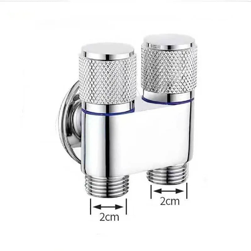 Zinc Alloy Angle Valve Wall Mount Toilet Washing Machine Tap One In Two Out Water Cleaning Faucet Bathroom Toilet Accessories
