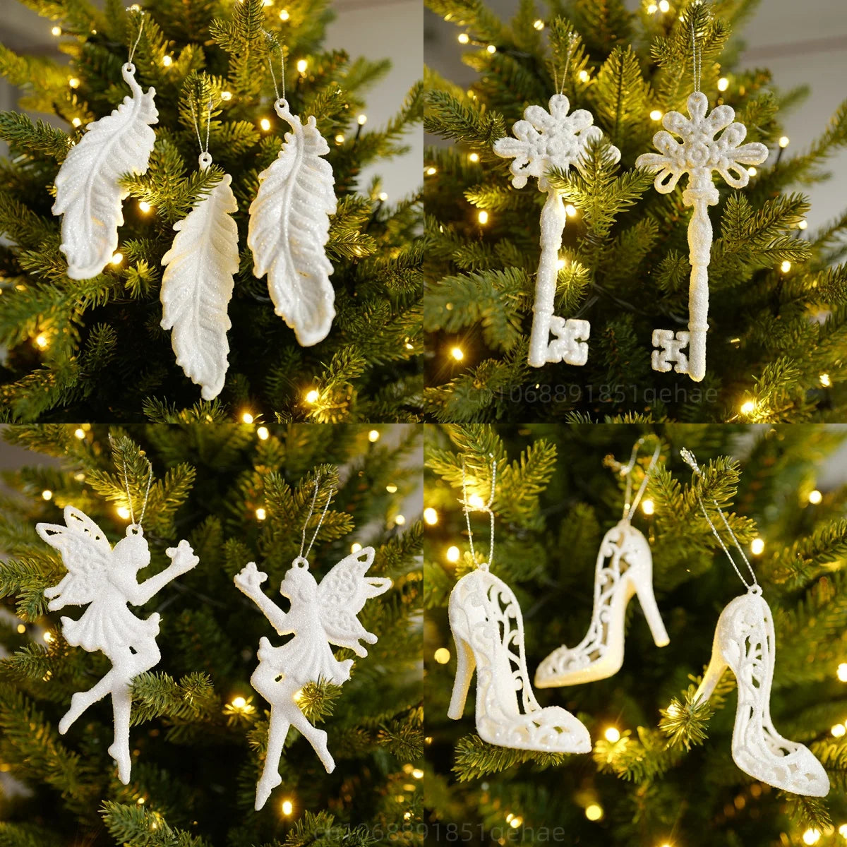 Xmas Tree Pendants Snowflake Angel Deer Hanging Ornaments Christmas Decorations For Home Xmas 2024 Navidad New Year Party