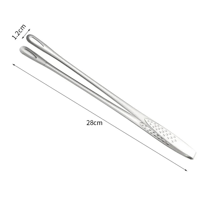 Stainless Steel Barbecue & Kitchen Tongs – Reusable Non-Slip Cooking Tweezers for Grilling, Salad & Meat