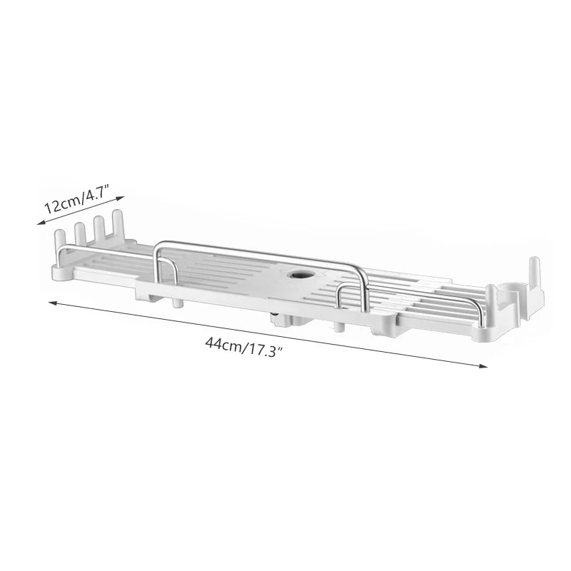 Extendable Shower Shelf Bathroom Shelf Without Drilling Shampoo Tray Shower Storage Holder Bathroom Accessories