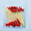 50/100pcs Christmas Fruit Sticks Disposable Bamboo Sticks Snowflake Christmas Tree Elk Santa Claus Snowman Sticks Xmas Ornaments