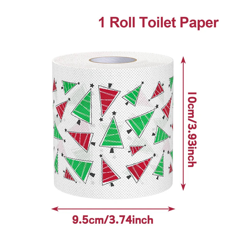Christmas Toilet Roll Paper Happy 2026 New Year Christmas Supplies Xmas Tissue Roll Napkin Kitchen Tool Home Decoration New Year