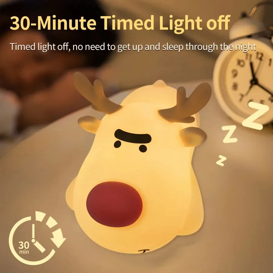 Animal Led Night Light Rechargeable Dimmable Silicone Table Lamp Children's Night Light for Nursery Bedroom Cute Birthday Gift