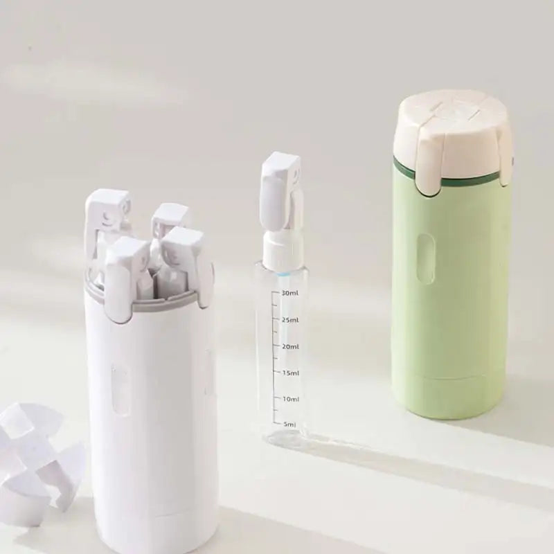 4-in-1Travel Refillable Bottles Portable Toiletries and Cosmetics Containers for Shampoo, Body Wash, Travel Storage Bottles