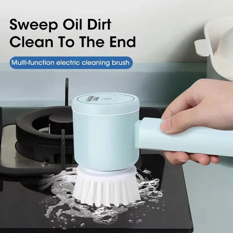 Cordless Electric Spin Scrubber – Rechargeable 5-in-1 Brush Heads for Bathroom, Kitchen, Tile & Car Deep Clean