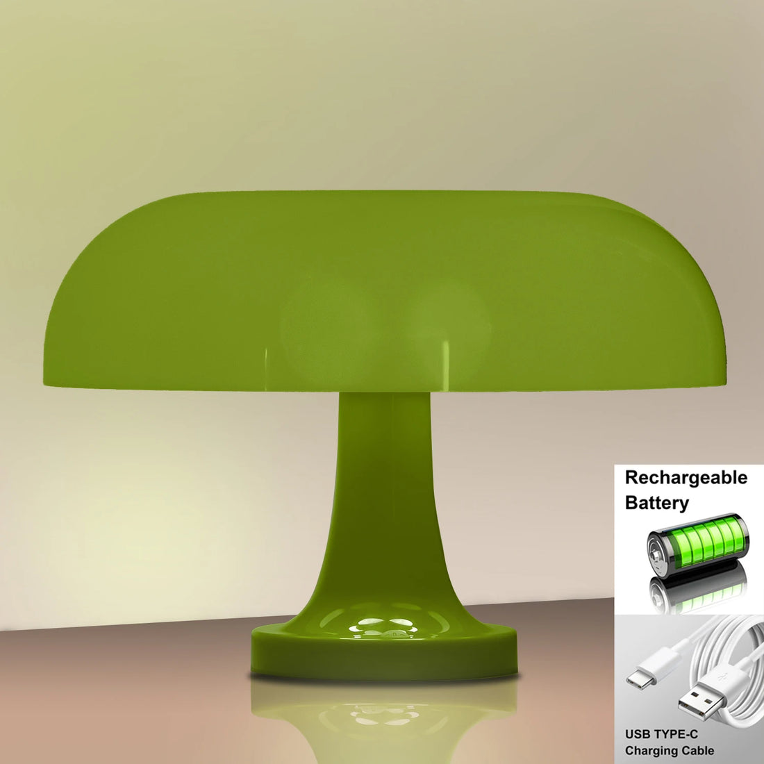 Mushroom table lamp minimalist modern bedroom bedside lamp Danish designer orange decorative table lamp