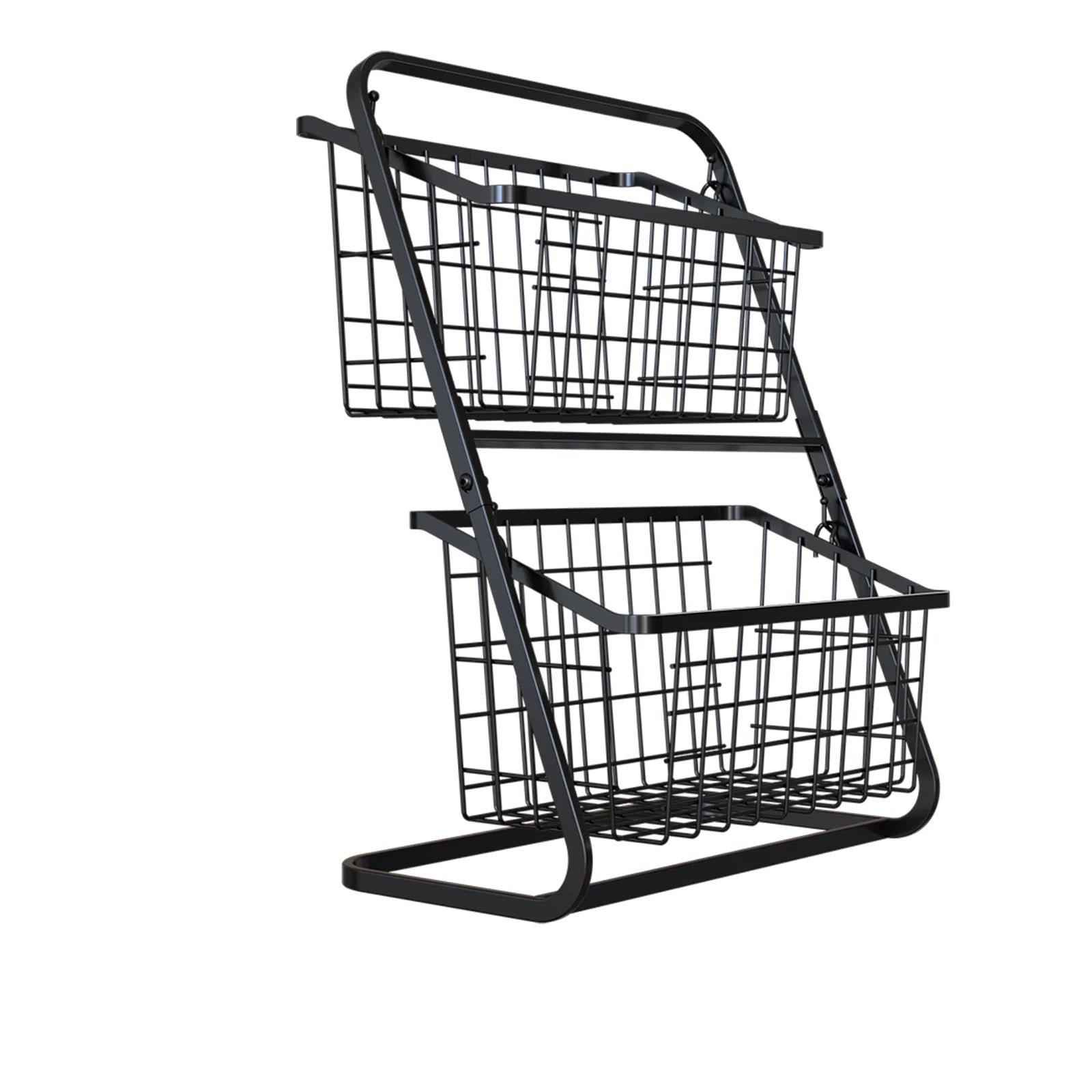 Kitchen Vegetable Storage Shelf, Black Floor To Ceiling Multi-layer Vegetable Rack, Household Vegetable And Fruit Storage Basket