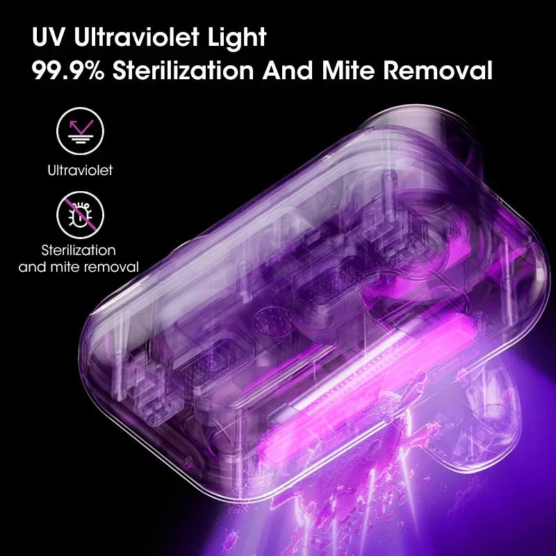 Handheld Intelligent UV Mite Killer Vacuum Cleaner – 10000Pa Strong Suction HEPA Sterilizer for Bed, Sofa & Mattress