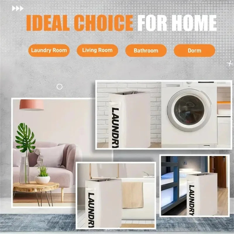 Dirty Laundry Basket with Wheels Japanese Style Home Oxford Cloth Laundry Basket Clothing Storage Yoga Mat Storage Basket