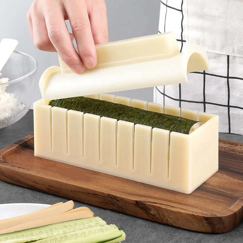 All-in-One Sushi Maker Kit with Round, Square & Heart-Shaped Molds for Perfect Rolls