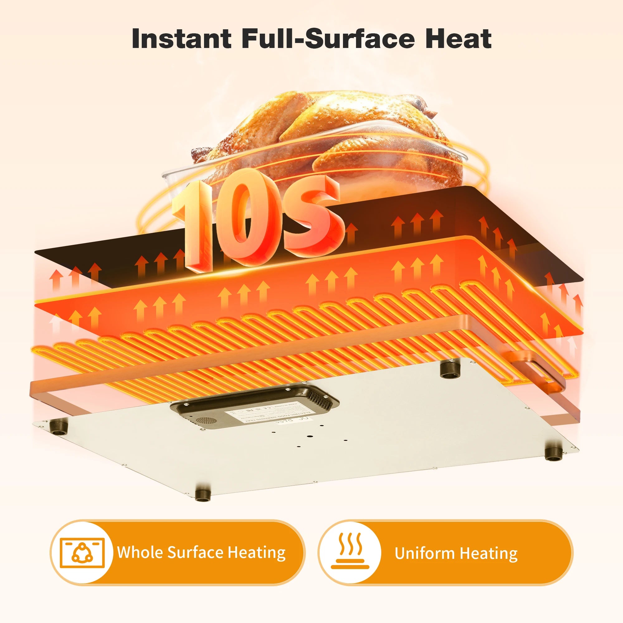 Electric Warming Tray Food Warmer Thermostat Full Surface Heating Food Warming Mat with 2 Temperature Modes For Parties Buffet