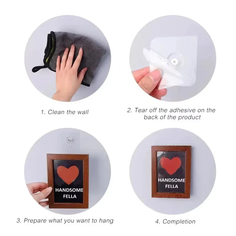 Strong Adhesive Hooks – No-Drill Waterproof Wall Hooks for Picture Frames, Posters & Kitchen Bathroom (10 Pcs)