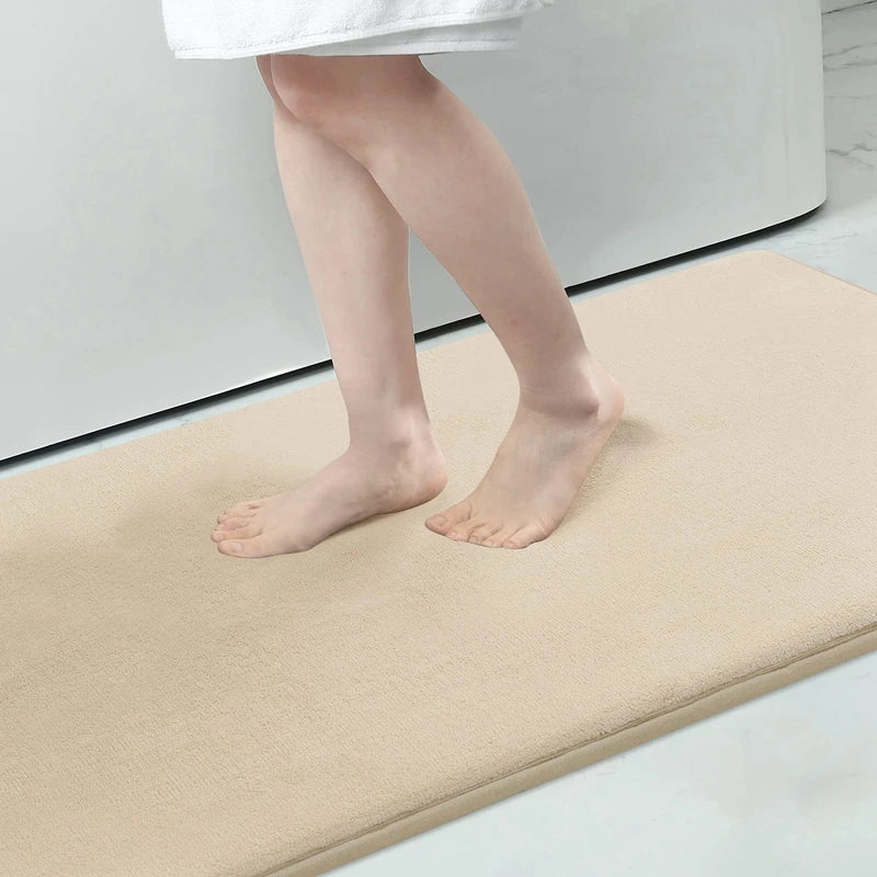 Homaxy Super Absorbent Bath Mat Memory Foam Carpet Non-Slip Toilet Bathroom Rug Soft Living Room Bedroom Shower Decor Foot Rug