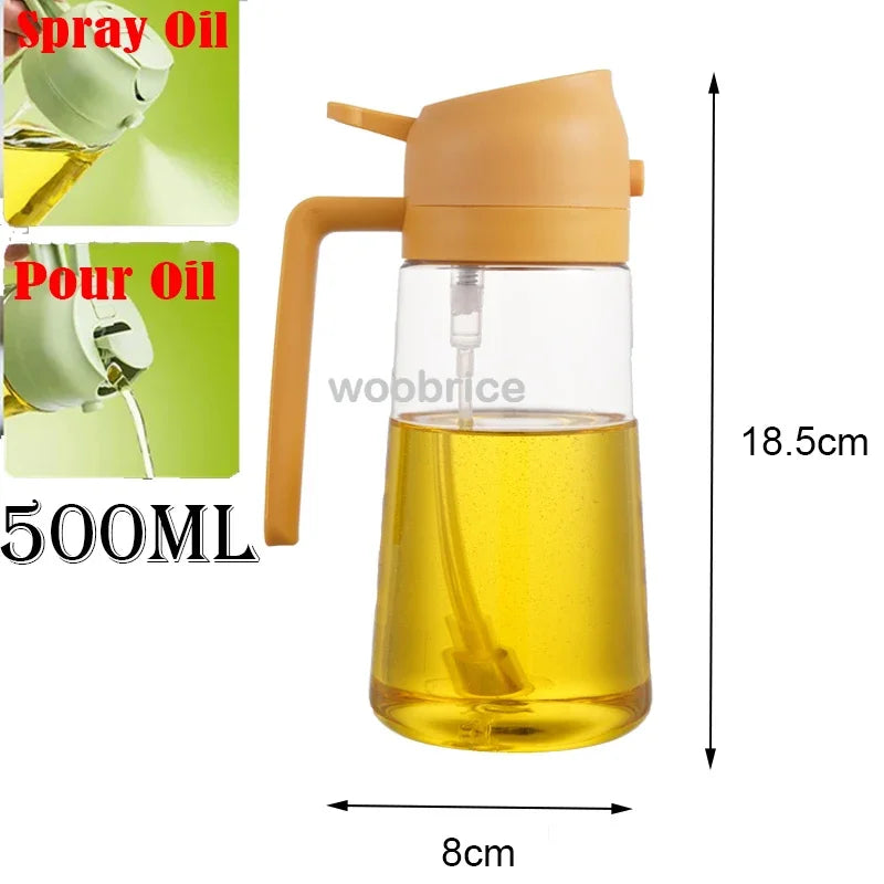 2 in 1 Kitchen Oils Spray Bottle Olive Sprayer Oil Spray Oil Sprayer Plastic for Cooking BBQ Baking Oils Dispenser Accessories