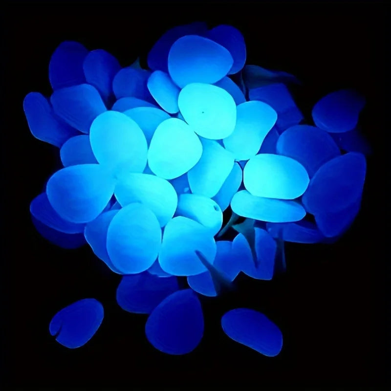 Glow-in-the-Dark Luminous Stones – Decorative Pebbles for Garden, Fish Tank & Flower Pot (100/500 Pcs)