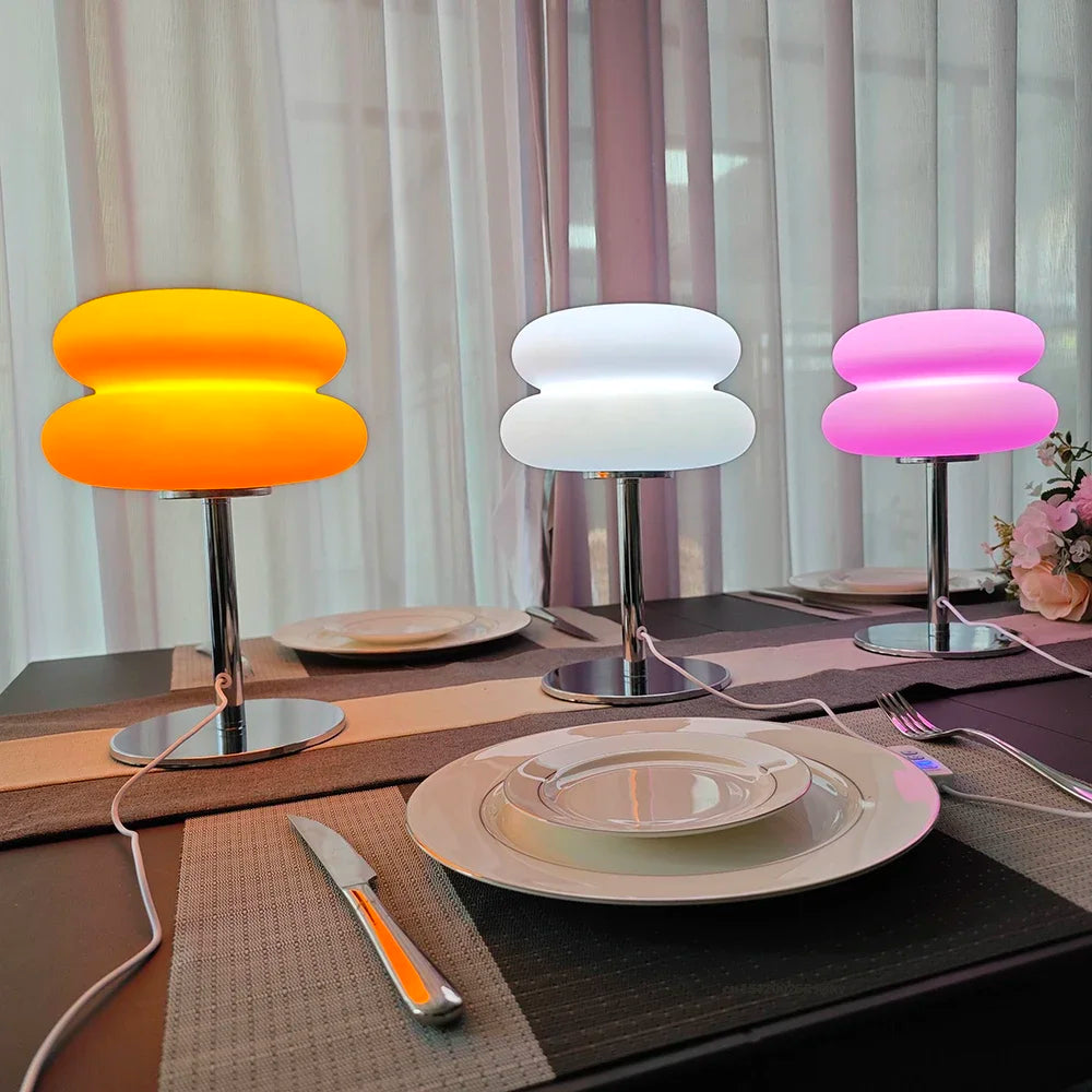 Lamp bedside table plastic lampshade LED lamps mushroom table lamp USB Plug 9-level brightness dimming ambient light