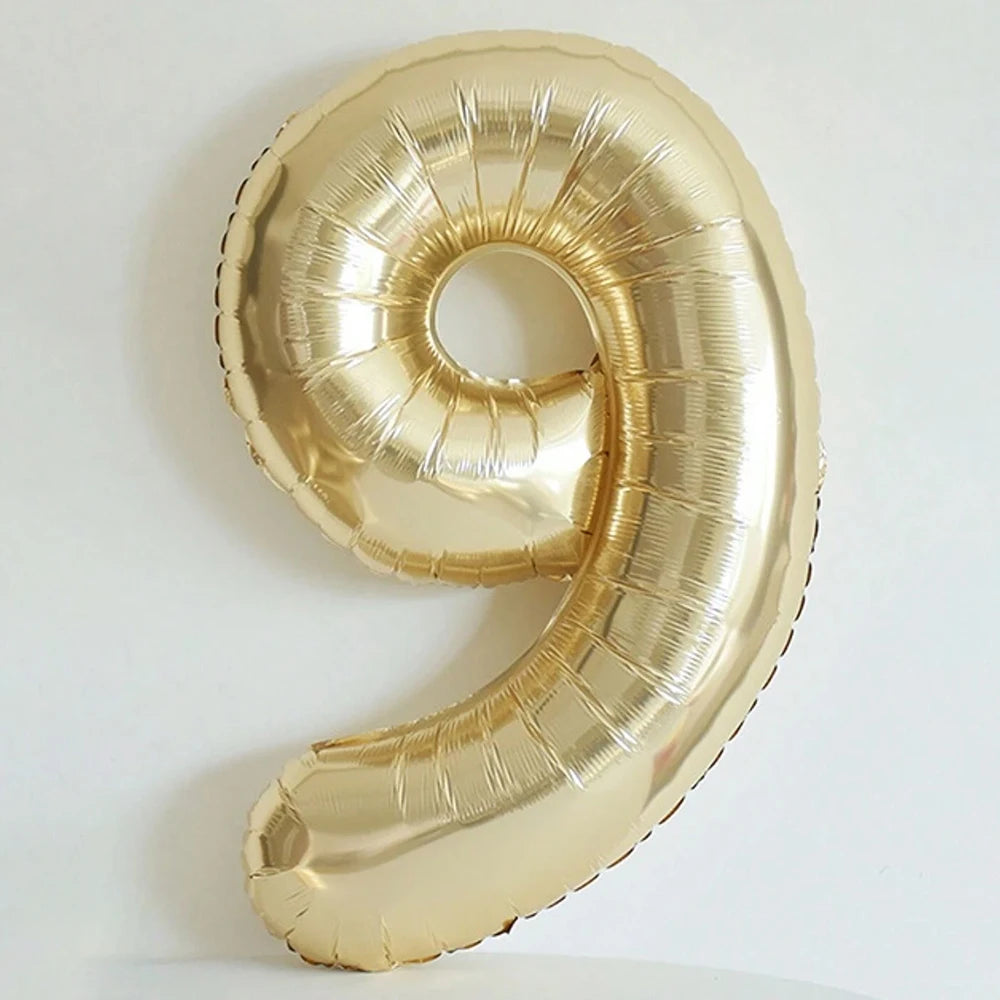 1pc 40inch Platinum Colour Number 0-9 Balloons Helium Balloon Digit Globos Birthday Party Decorations，Anniversary, Graduation